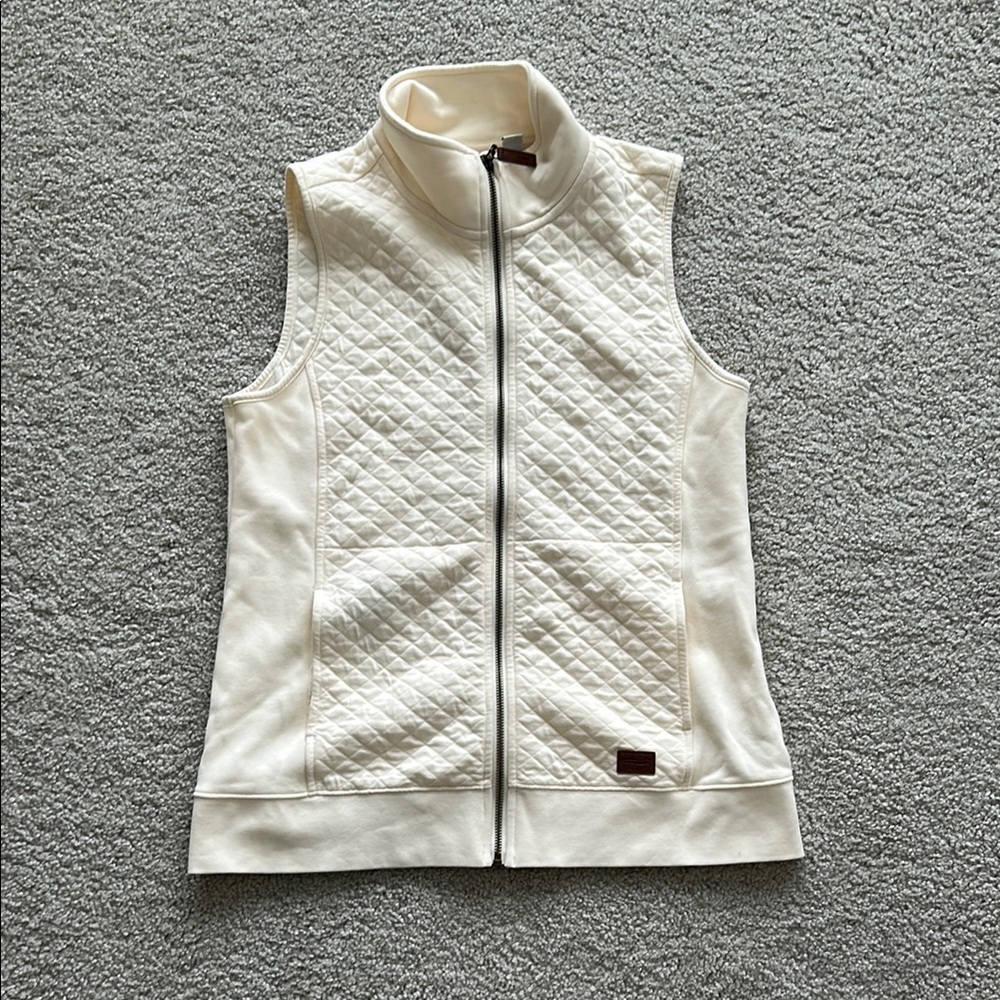 L.L. Bean Cream Quilted Vest